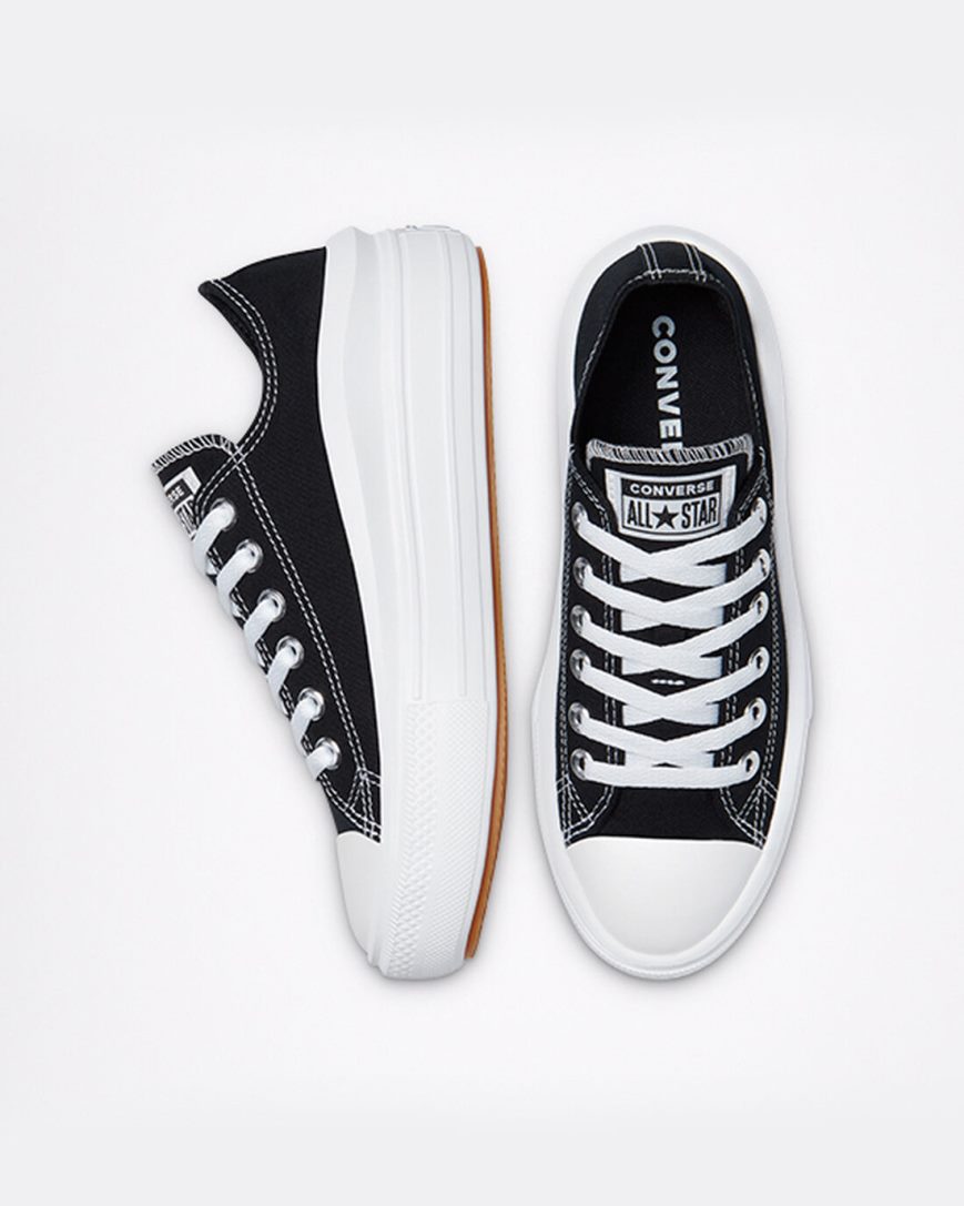 Dámské Boty Na Platformy Converse Chuck Taylor All Star Move Nízké Černé Bílé | CZ MFTZ30